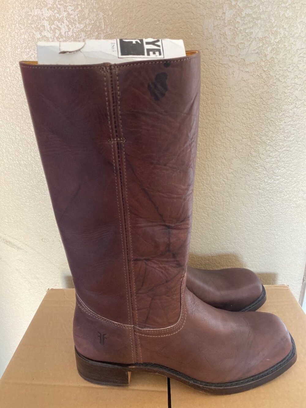 Vintage Frye Campus 14L Boots 87290 Men's 11M Brown Leather Made USA NOS